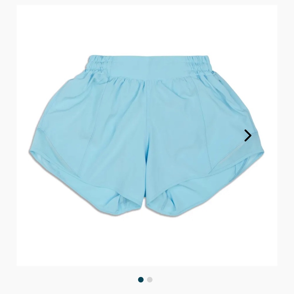 Blue lululemon Hotty hot shorts. Low rise size 14